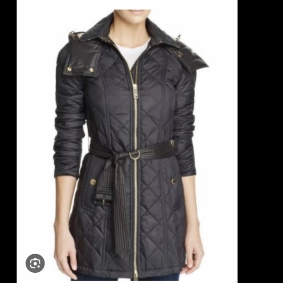 $900 NEW NWT Burberry Baughton 18 Puffer Coat Jacket Hood Light Warm S Quilted - Picture 1 of 10